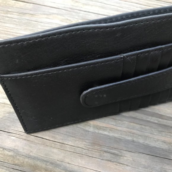 Wallet Black Genuine Leather Card Holder Handmade - Picture 11 of 11